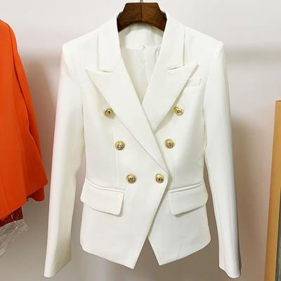 High Quality  Suit Jacket Women Fashion Designer Jacket Women's Classic Double Breasted Metal Lion Buttons Blazer Outer Size S-5XL