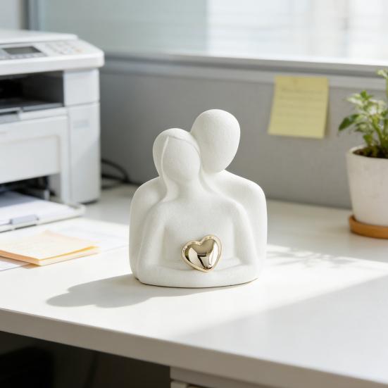 Romantische Paarskulptur Keramik Abstrakte Verliebte Figuren für Schlafzimmer TV-Schrank Heimregal Dekoration Hochzeit Valentinstag Jahrestag