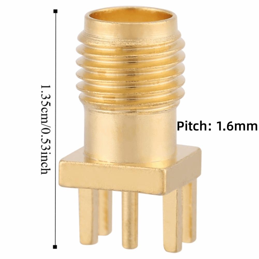 10PCS Copper SMA Female Connector 50 Ohm Impedance Gold Plated RF Connector 1.6mm Clip Edge RF Connector Adapter RF Applications