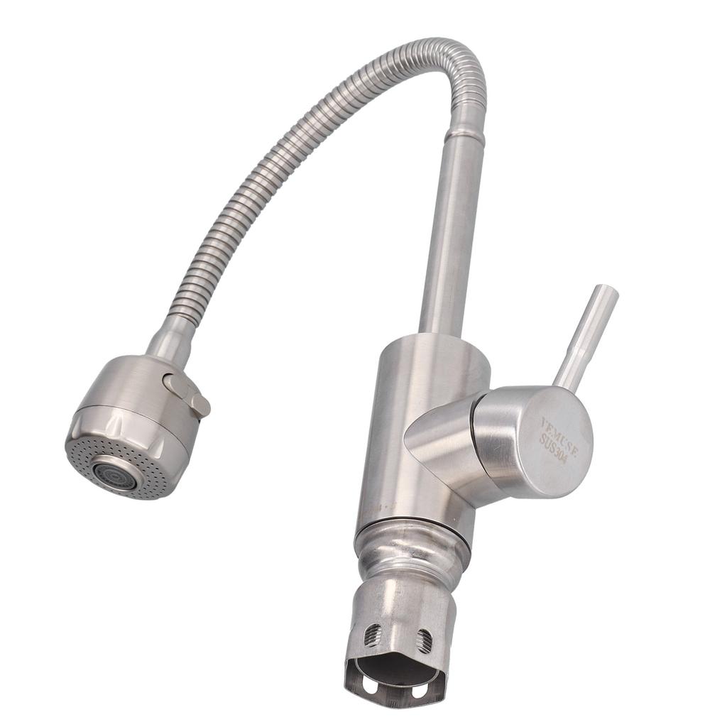 Uniwersalna bateria wodna ze stali nierdzewnej do umywalki łazienkowej, bateria ciepłej i zimnej wody z 2 biegami dla