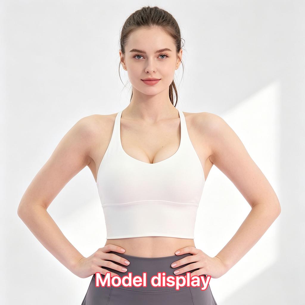 Women Stylish Cross Back Yoga Tank Top with One-piece Chest Pads, Elastic Comfort Workout Bra, Light Support Activewear for Sports and Outdoor