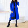 Women's Long Solid Double Breasted Long Sleeves Pocketless Coat Outwear Pocket Decoration