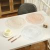 6/4pcs Rose Pattern Placemat PVC Placemat Round Coffeee Dining Table Decoration Mat Kitchen Anti Slip Dining Room Insulation Mat