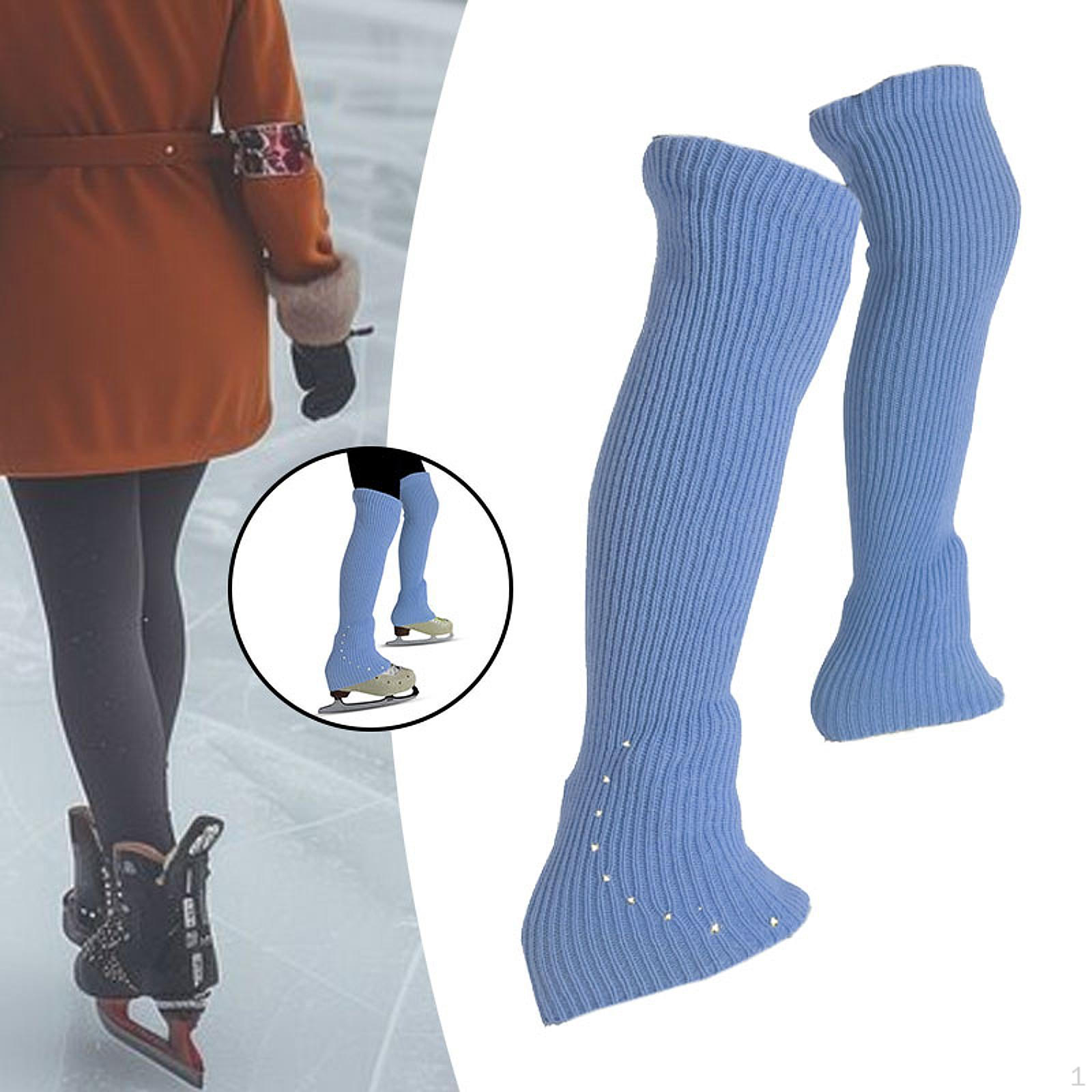 

Гетры для фигурного катания, высокие носки без стопы, мягкие, легкие, модные, декорированные, вязаные, длинные