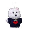 Adorable West Highland Terrier Plush Keychain Charm - Puppy Couple Cartoon Bag Pendant