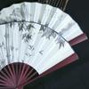 Chinese Retro Style Hand Fan Bamboo Handle Bamboo Fan Decorative Folding Fan  Wedding Party