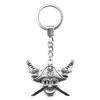 Gothic Floral Cross Keychain Religious Theme Pendant Key Ring 30mm Ring