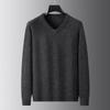 Men's Plus Size V-Neck Long Sleeve Wool Blend Sweater