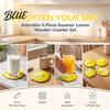 Summer Style Table Decor 4PCS Cute Lemon Shape Wooden Coasters, Non-slip Heat Insulation Pads, Non Slip Cup Mats Decorative Tableware for Kitchen
