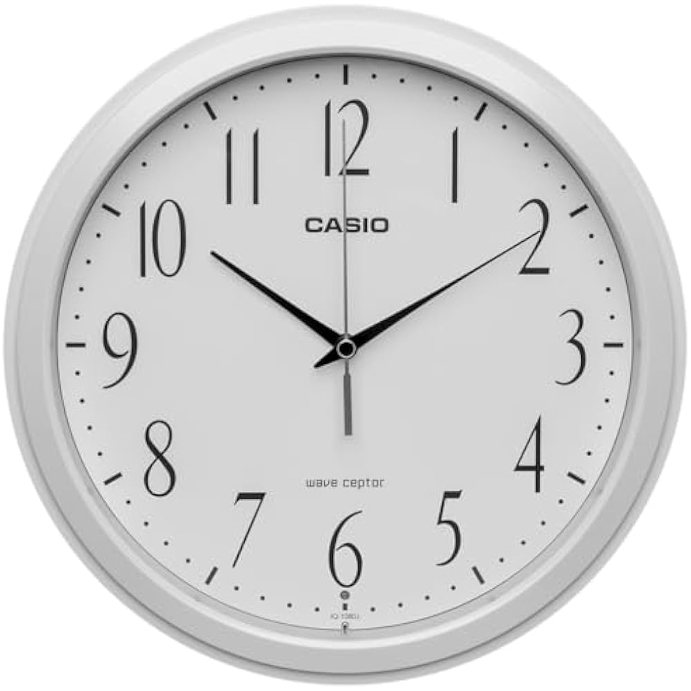 Casio (Casio) Wall Clock Radio Wave Analog Night Time Second Hand Stop Quiet Diameter 26.8 Cm Sta...