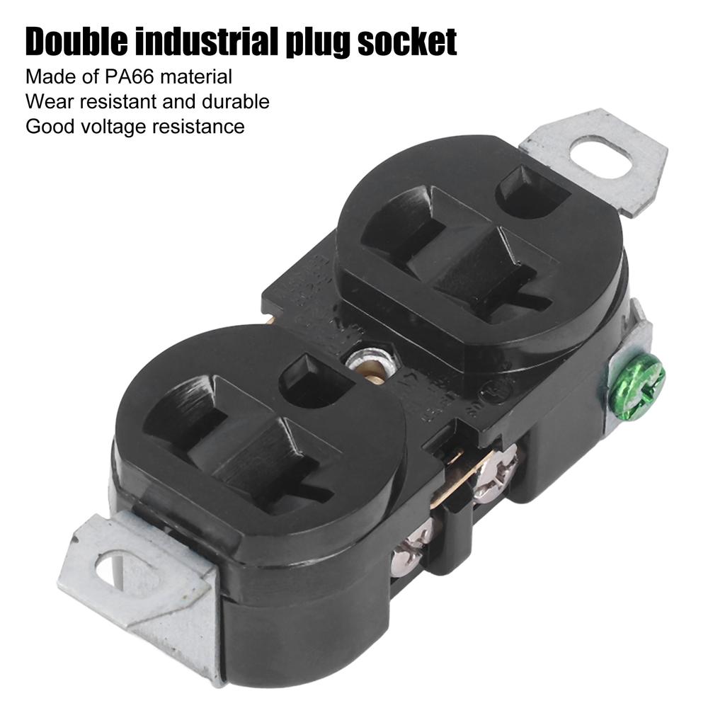Double Industrial Plug Socket American Generator Plug for Electrical Applications 20A 125V