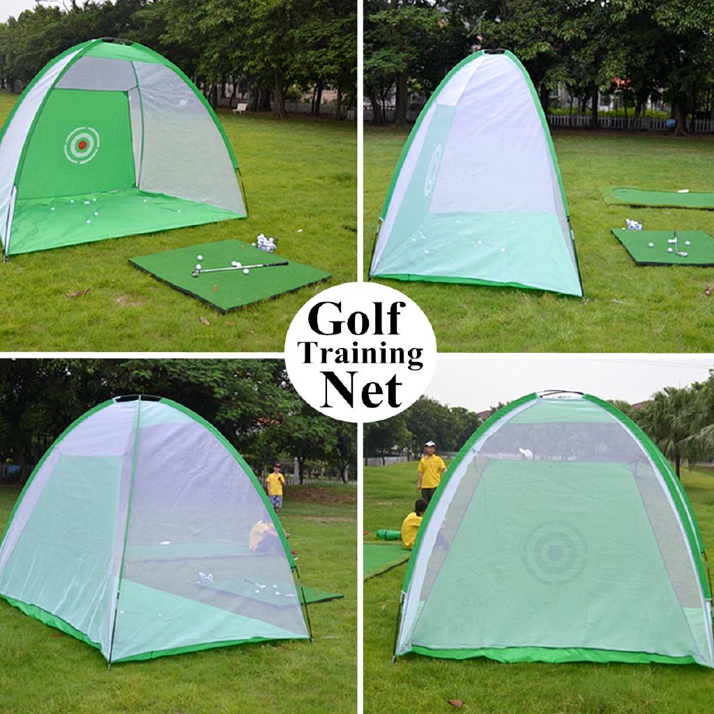 1m/3m Foldable Golf Hitting Cage Practice Training Net+Mat With 3 Balls & Tee Green
