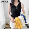 Summer Women's Bottoming Shirt V-neck Sleeveless Ice Silk Camisole Undershirt Sleeveless Knit Tops Vest Loose Elastic