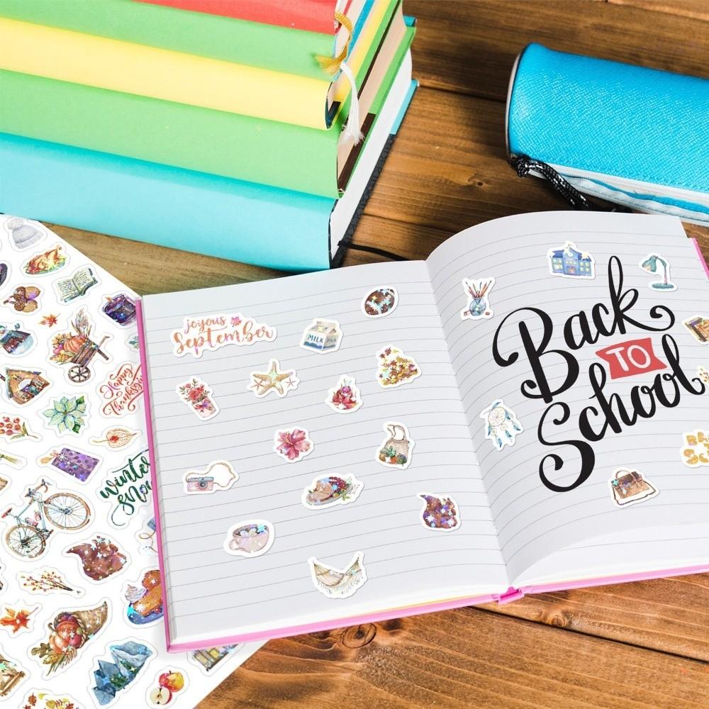 A Set Colorful Laser Journal Stickers Holographic Effect Scrapbook Stickers  Scrapbooking