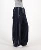 UMM Women'S Parachute Snap Button String Wide Track Pants 3 Colors