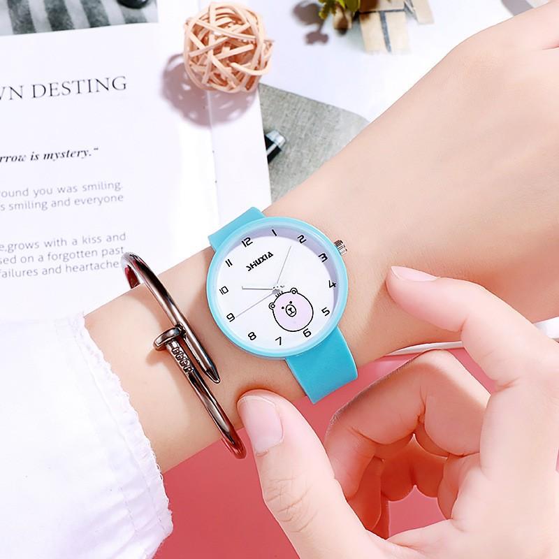 Children'S Watches For Students, Jelly Pink Quartz Watches For Junior High School Students, Starting With Silicone Straps