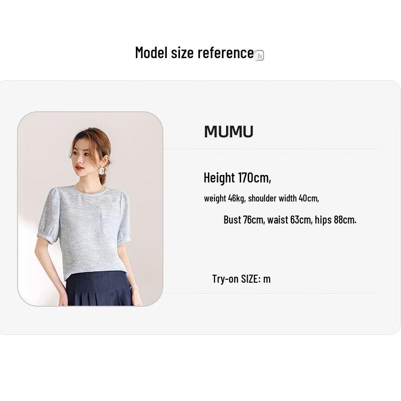 Damen Leinenmischung Puffärmel Kurzarm T-Shirt