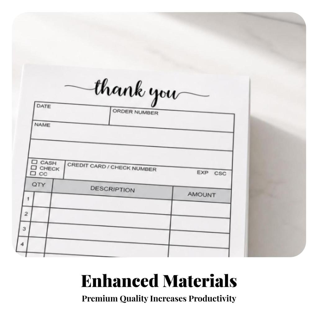 Carbonless Receipt Pad White and Yellow Order Form Chipboard Backing 2Part Book
