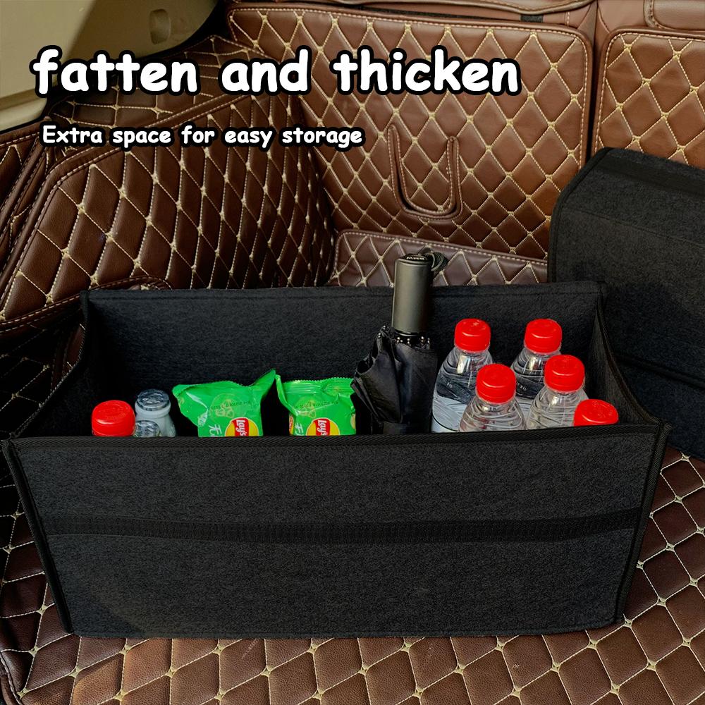 Felt Car Trunk Folding Storage Box Enlarged and Thickened Dark Gray