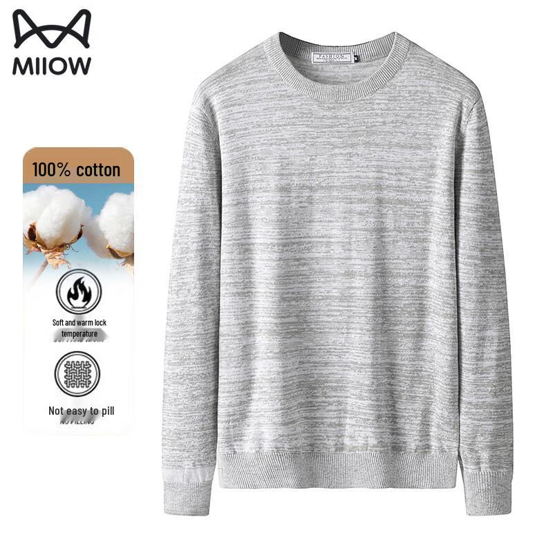 

Maoren Men s Pure Cotton Round Neck Pullover Sweater M