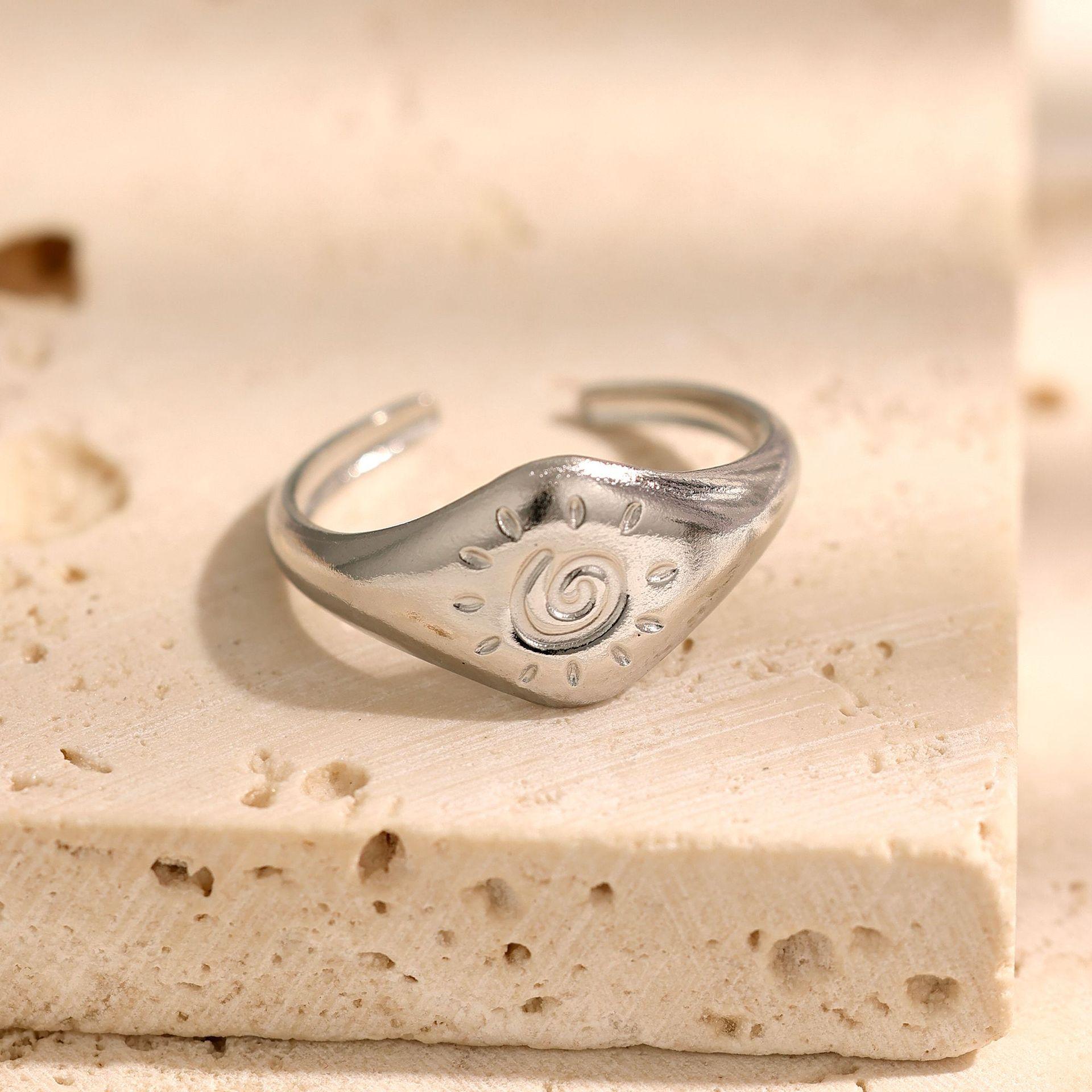 Retro Stainless Steel Smooth Rings for Women Men Punk Irregular Geometric Opening Ring 2026 Popular Waterproof Jewelry Gifts