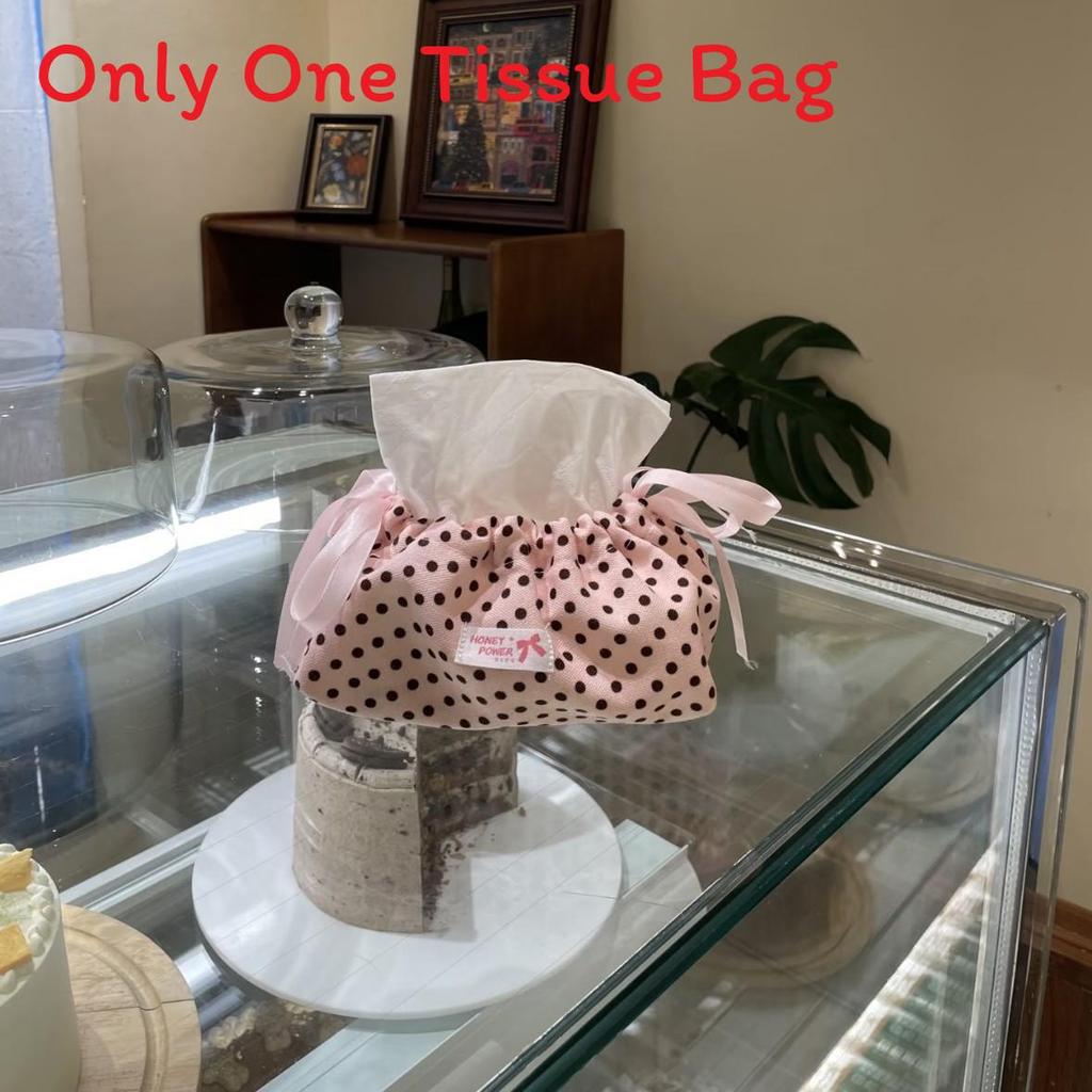 Style Floral Cloth Tissue Box Cover With Drawstring Organizer For Car And Home Decor