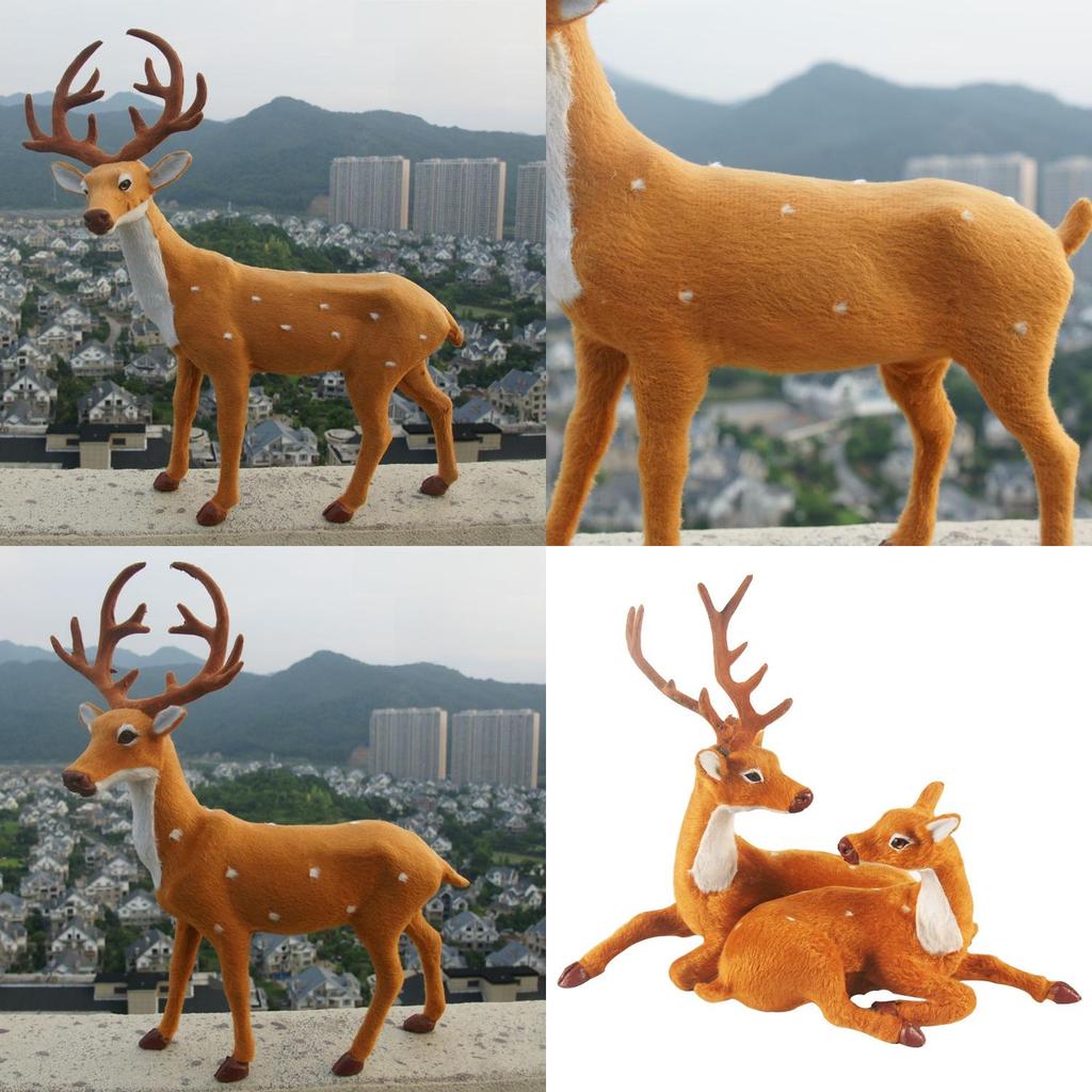 Christmas Deer Decor Figurine With Plastic Material For Holiday Window Display And Storefront Setup