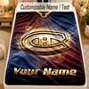Flannel BlanketMontreal Canadiens Custom Name Text Personalized Soft Warm Throw Blanket Home Decor Gift