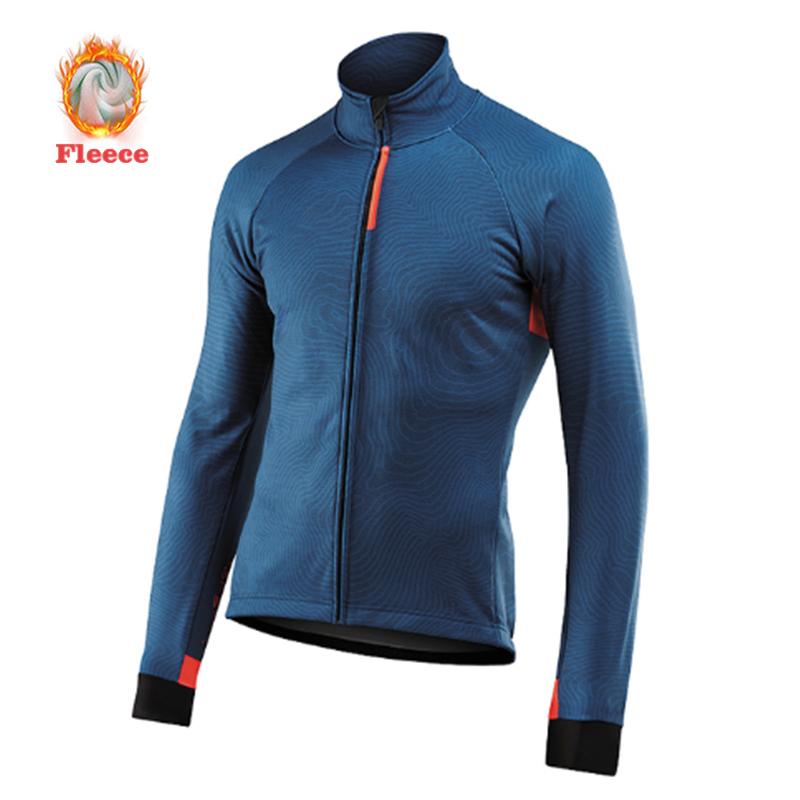 2023 Autumn/Winter Men's Cycling Jerseys Long Sleeve Thermal Fleece Bicycle Shirts Full Sleeve MTB Bike Jersey Tops Keep Warm Outdoor Cycling Jacket