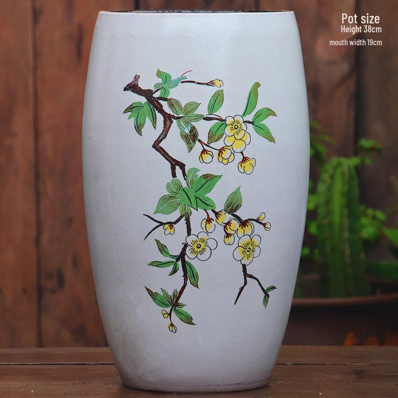 Large Coarse Ceramic Succulent Pot: Tall, Breathable, for Bougainvillea & Birds of Paradise