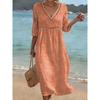 QICED Fashion Summer Spring Short Sleeve V-Neck  Casual Dresses