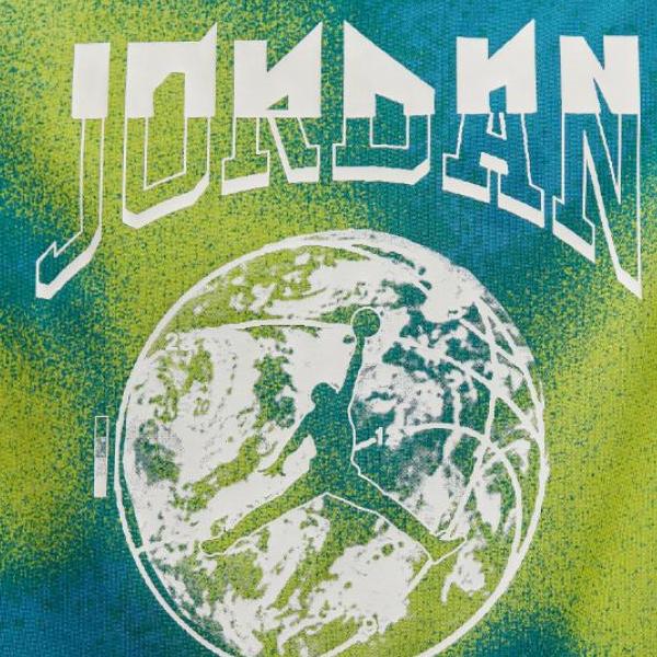 Jordan Loose Pattern Print Crew Neck Short Sleeve T-Shirt Men Tops Green FB7449-441