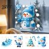 Holiday Window Decorations Christmas Static Clings Reusable Stickers with Santa Claus Snowman DIY Layout Xmas Tree Patterns Removable Glass