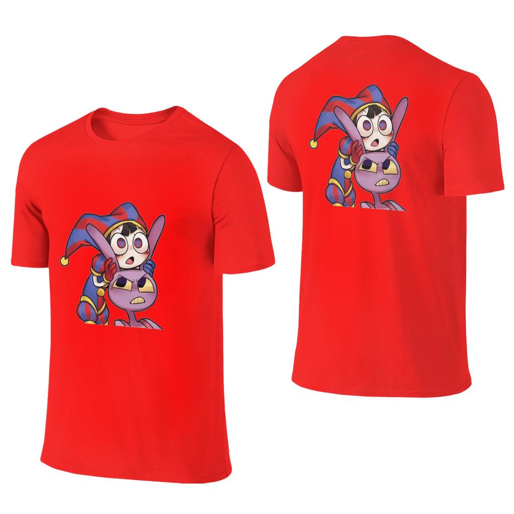 100 Cotton Pomni Tadc Jax The Amazing Circus Tshirt Unisexs Double Sided T Shirt Unisex Round Neck Summer Shirts Tops S6xl