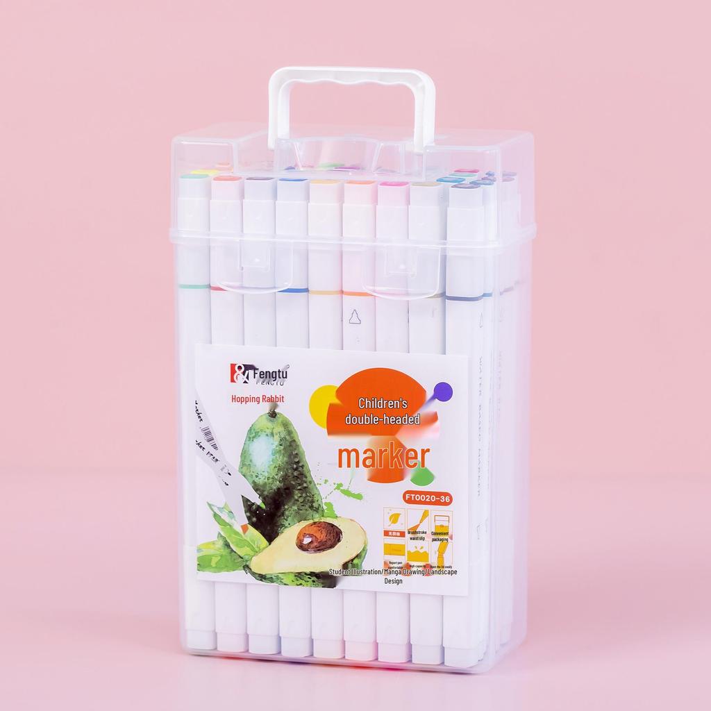 24/48-Color Double-Tip Water-Based Markers for Elementary Students' Drawing, Children's Art Supplies