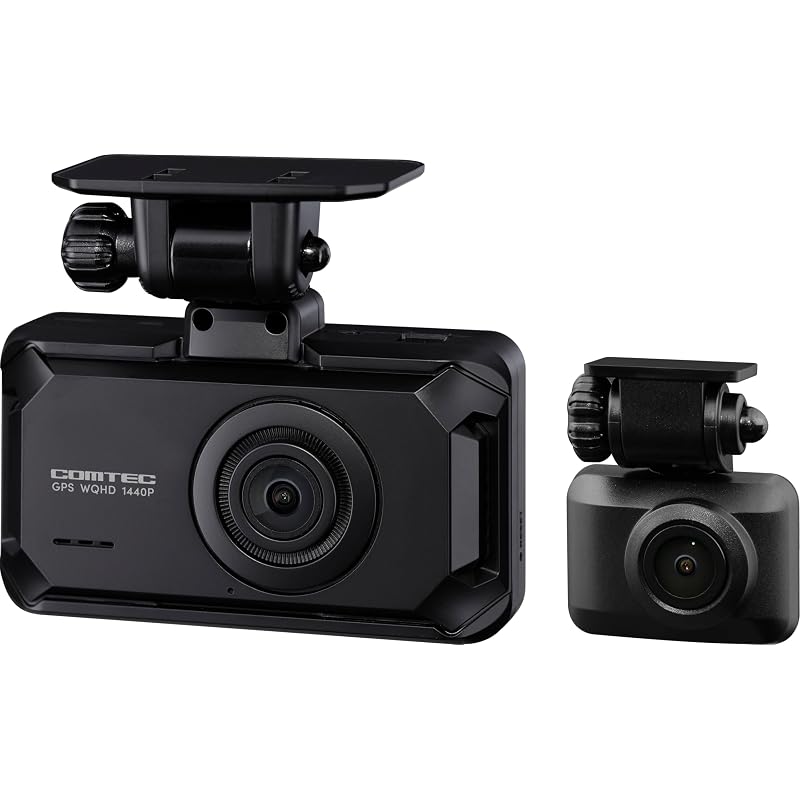 Comtec ZDR065 Dashcam: WQHD Front Camera, STARVIS 2 Front and Rear Cameras for Improved Night Vision, Built-in GPS, Rear Vehicle Proximity