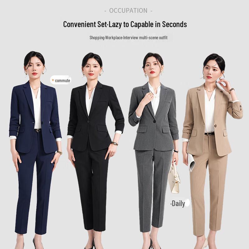 Women's Navy Blue Formal Suit Set