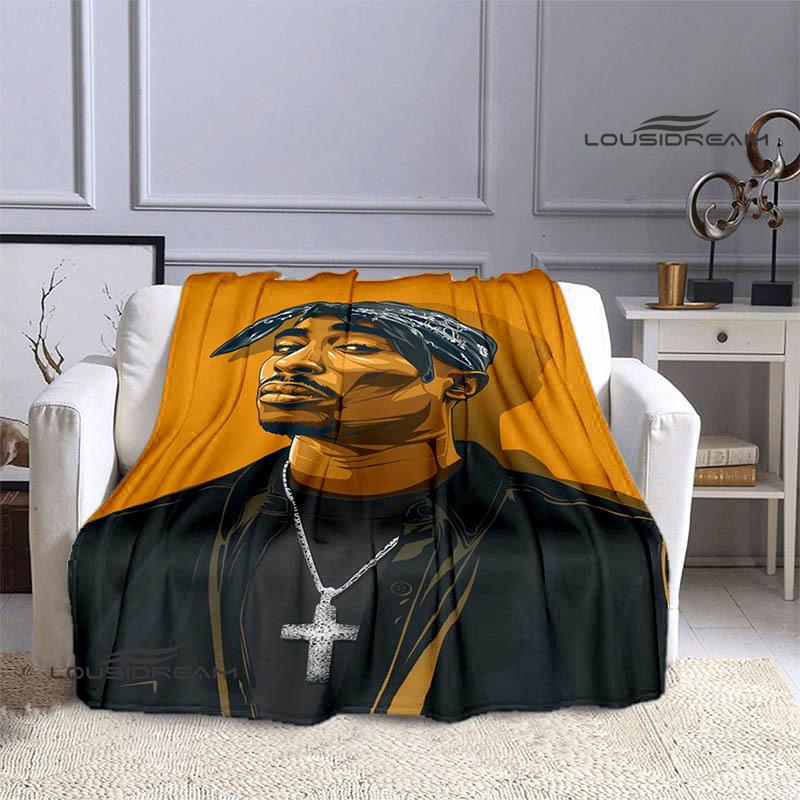 Hip-hop 2PAC Printed Blanket Picnic Blanket Warm Blankets Outdoor Blanket Home Bed Linings Blankets for Beds Birthday Gift