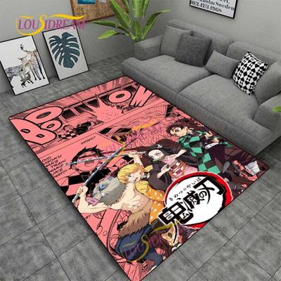Alfombra de dibujos de Japón Demon Slayer, alfombra de cocina, Alfombra de puerta del dormitorio, sala de estar, alfombra suave para juegos de niños