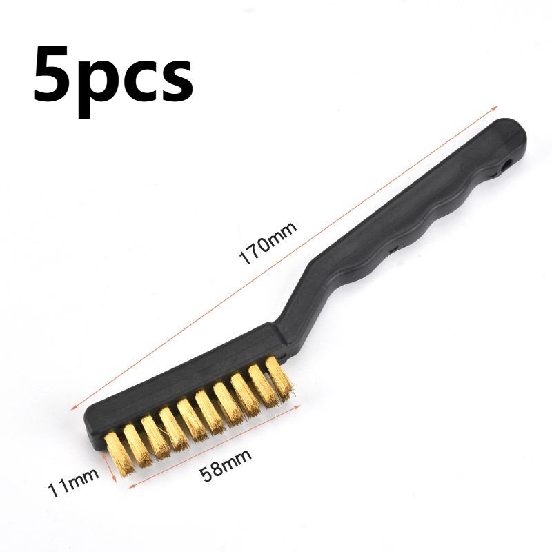 5pcs Set Small Wire Brushes Cleaning Brushes for Mechanical Part Derusting Remove Paint Accessories Stainless Steel Wire Brushes