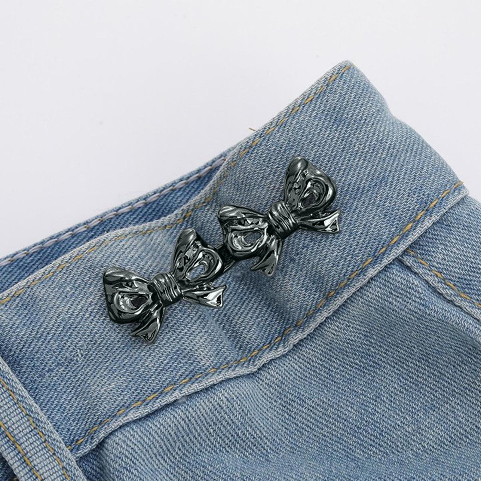 

Пряжки для стягування талії, Знімні, Без цвяхів, Без швів, Регулювання розміру талії штанів-спідниці One Size срібний