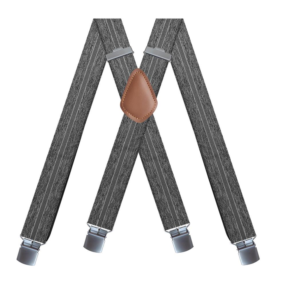 Elastische Hosenträger für Erwachsene mit 4 Clips für Herren und Damen, Hosenträger-Clips, 23 Farben optional