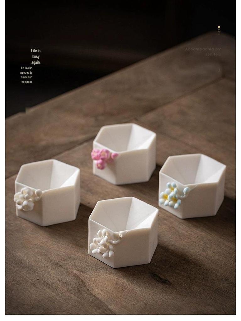 Handcrafted White Porcelain Plum Blossom Incense Holder for Home Decor