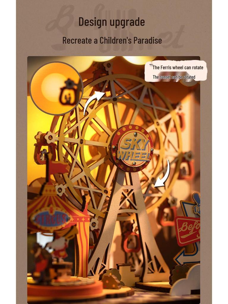 Ruotai Vintage Pozytywka DIY Puzzle 3D - Kreatywna Zabawka dla Dzieci i Prezent Urodzinowy