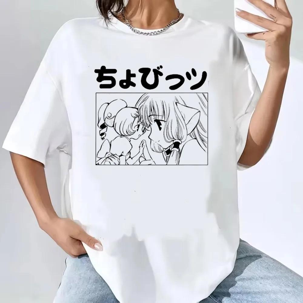 Japanese Anime Chobits T Shirt Women Kawaii Cartoon Vintage Clothes Short Sleeve Aesthetic Top Tees Unisex Female