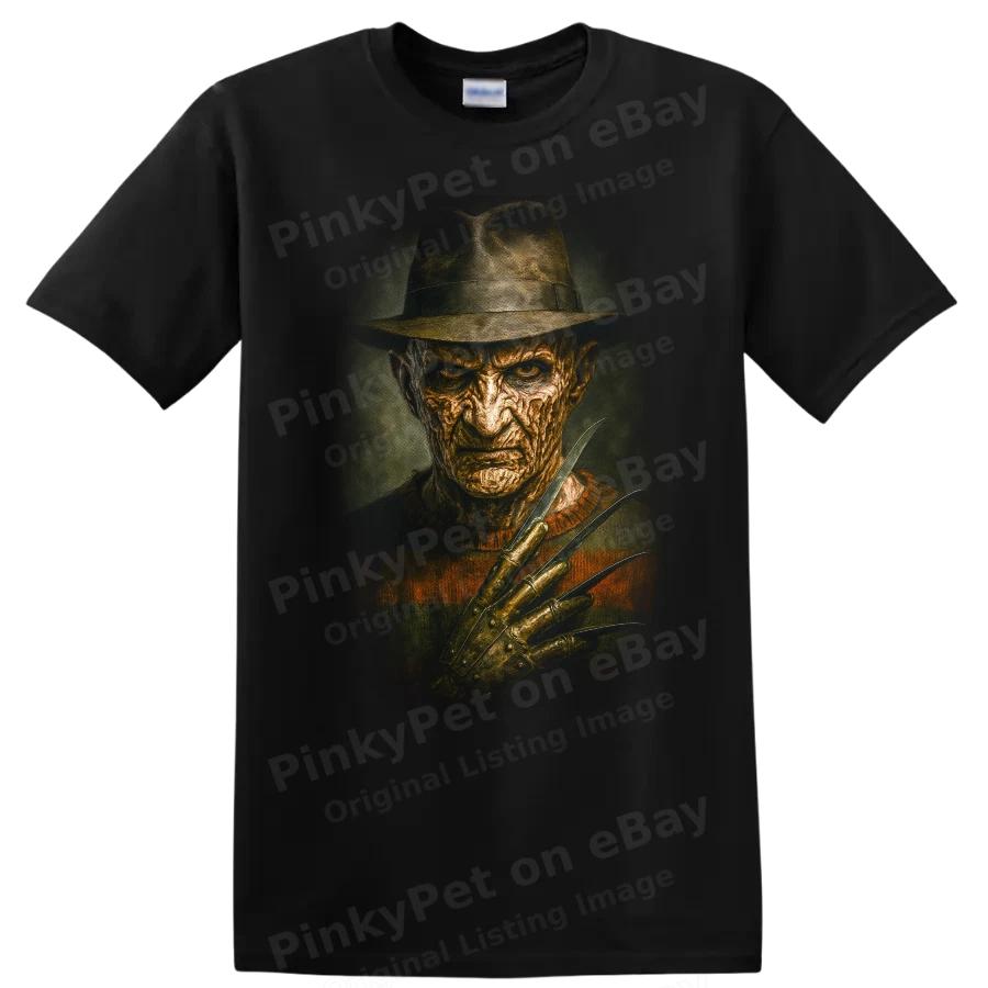 Freddy Krueger Horror Face T Shirt With Glove Slashing Creepy Vintage Tee