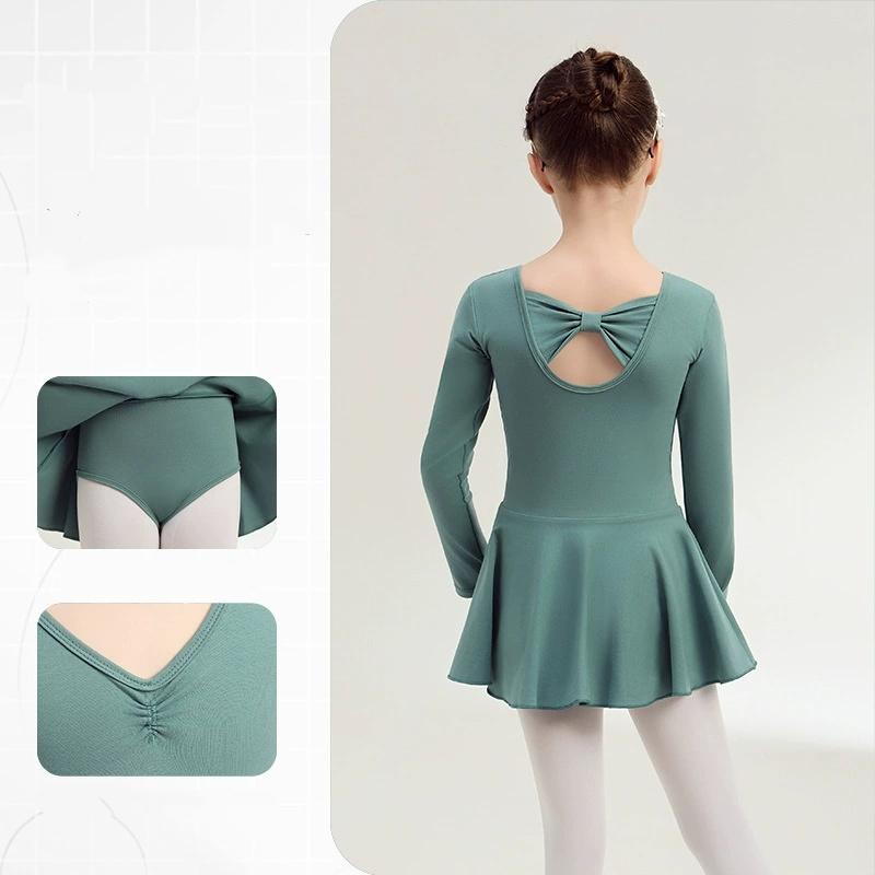 Mädchen Ballett Tutu Kleid Tanzkleid für Kleinkinder Kinder Gymnastik Trikot Kleid mit Vollfutter Baumwoll Ballettkleid Geschlossener Schritt