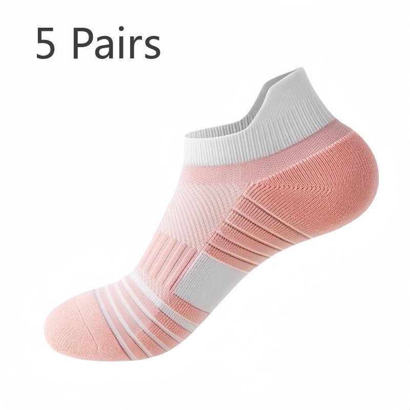 

5 Pairs of Women Deodorant Professional Running Marathon Badminton Sports Socks 5 Pairs розовый