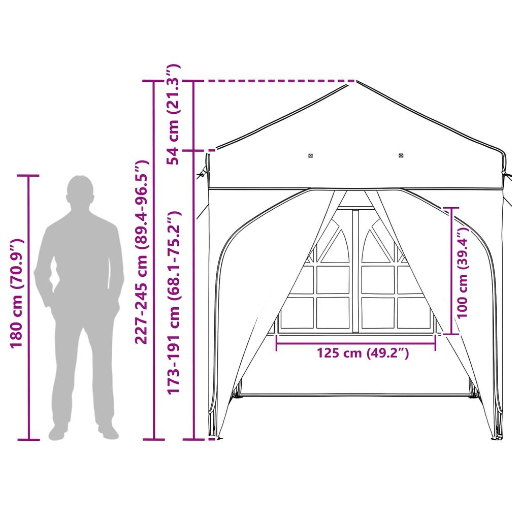 Pop Up Party Tent 192 X 192 X 245 Cm Blue
