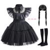 Kinder Familien Cosplay Kostüm Für Mädchen Gotisches Schwarzes Kleid Kinder Karneval Halloween Geburtstagsfeier Verkleidungsoutfits 1-6 Jahre